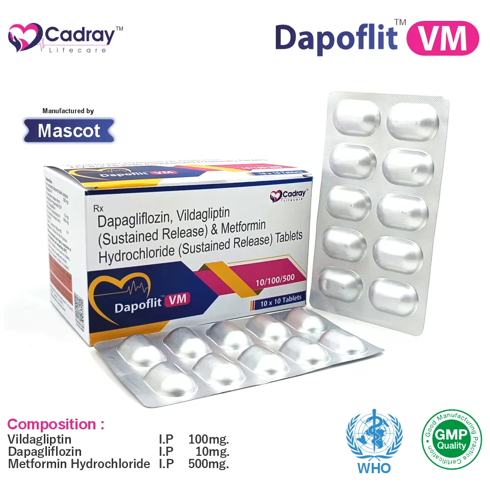 Dapagliflozin Metformin Vildagliptin Tablet PCD Pharma Franchise